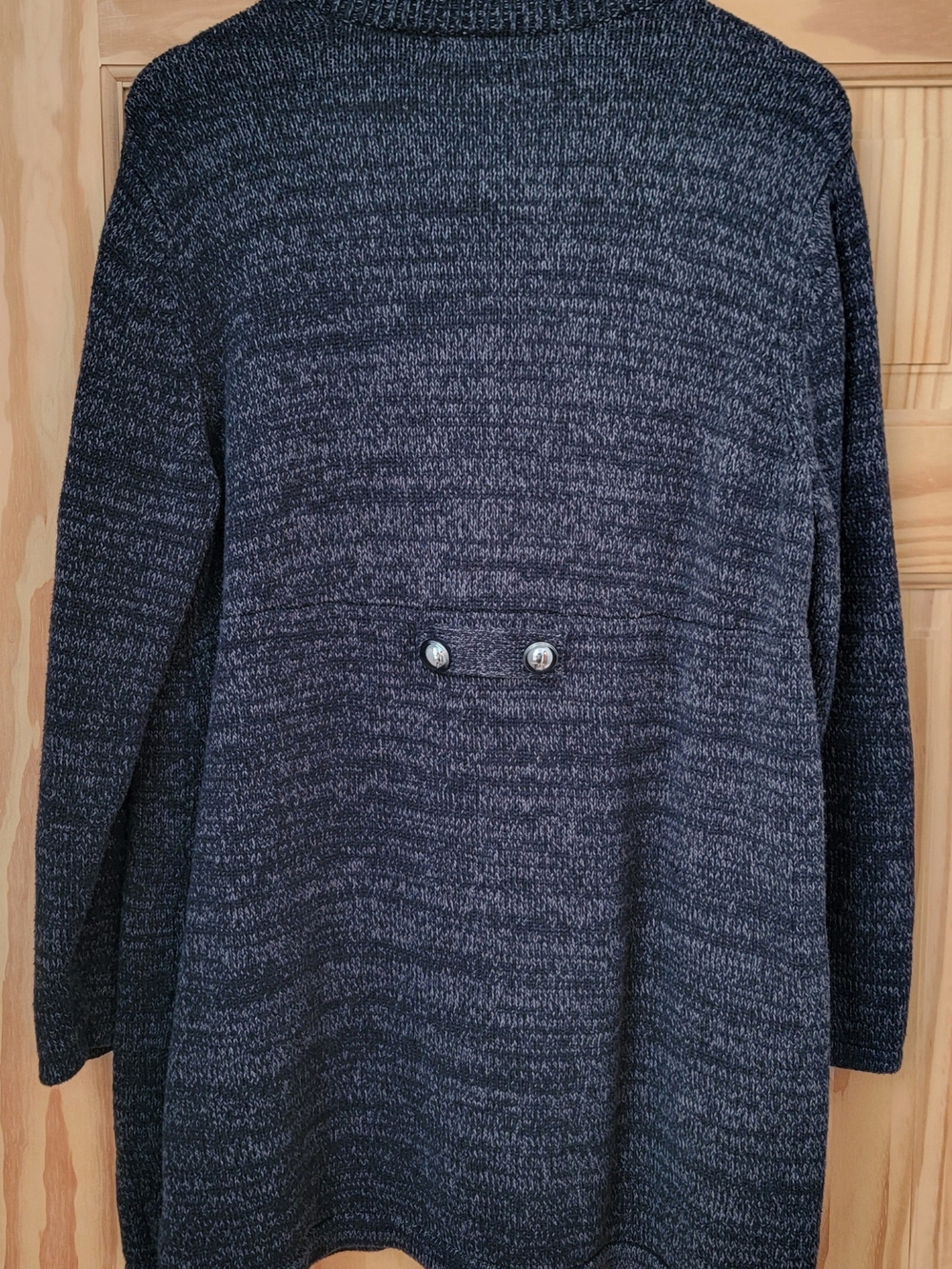 Style & Co. Textured Grey Heathered Double-Breasted Peacoat Sweater - Size 3X - Picture 2 of 3